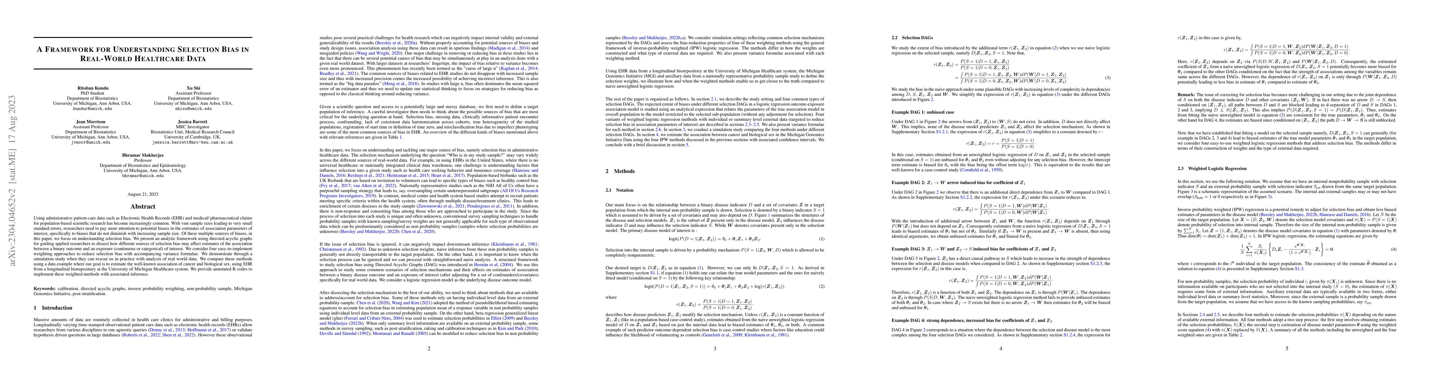 Thumbnail for A Framework for Understanding Selection Bias in Real-World Healthcare
  Data