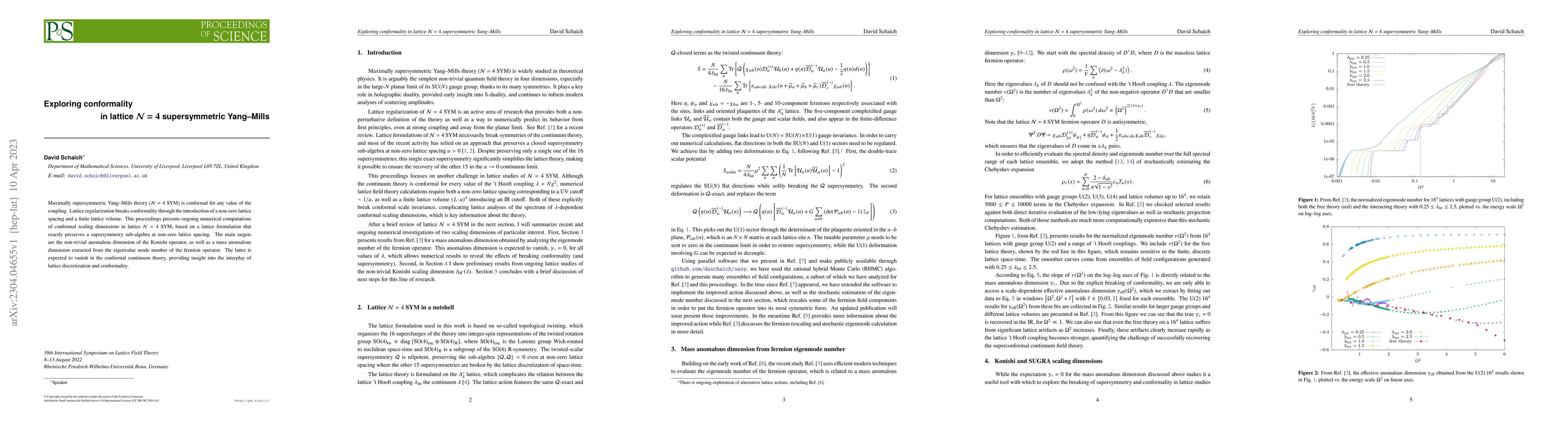Thumbnail for Exploring conformality in lattice N=4 supersymmetric Yang--Mills