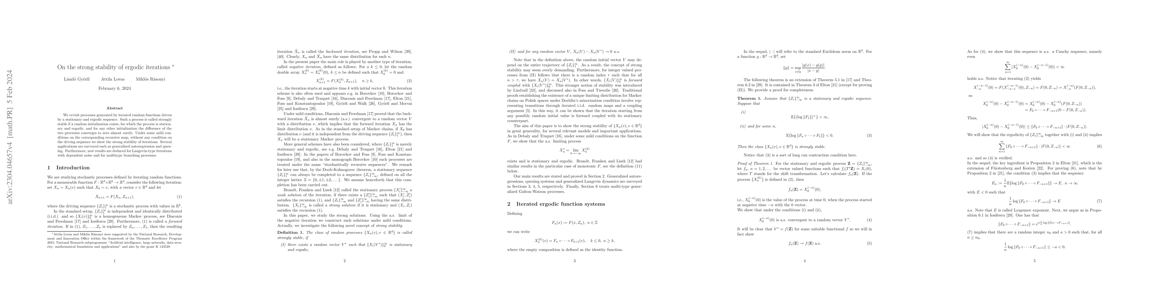 Thumbnail for On the strong stability of ergodic iterations
