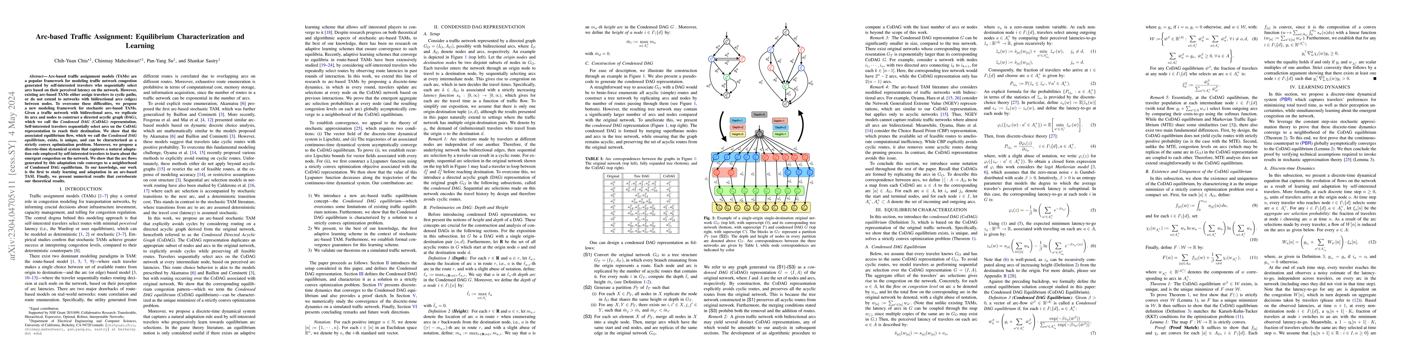 Thumbnail for Arc-based Traffic Assignment: Equilibrium Characterization and Learning