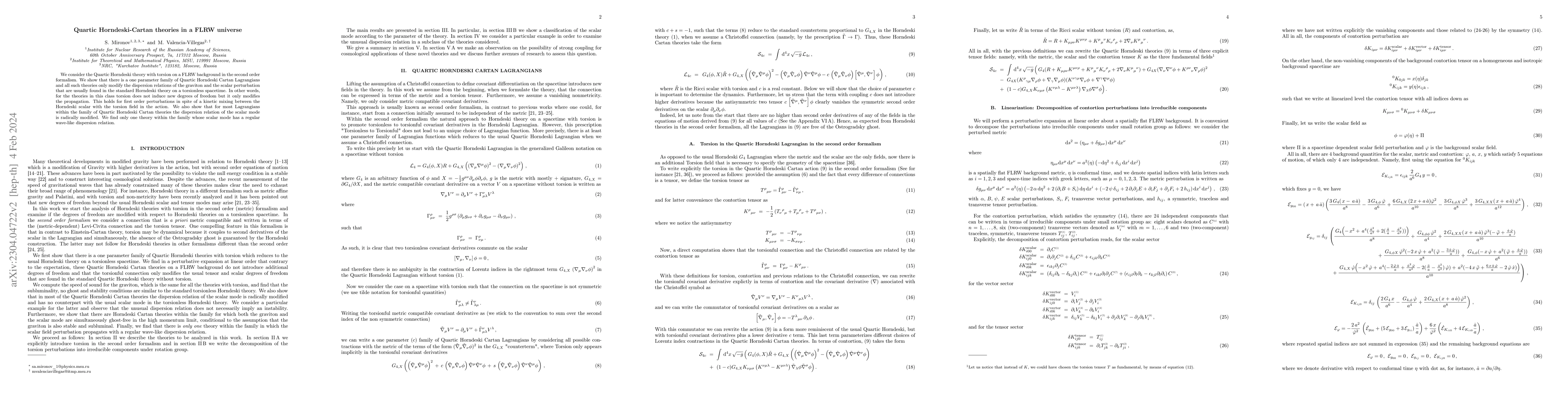 Thumbnail for Quartic Horndeski-Cartan theories in a FLRW universe