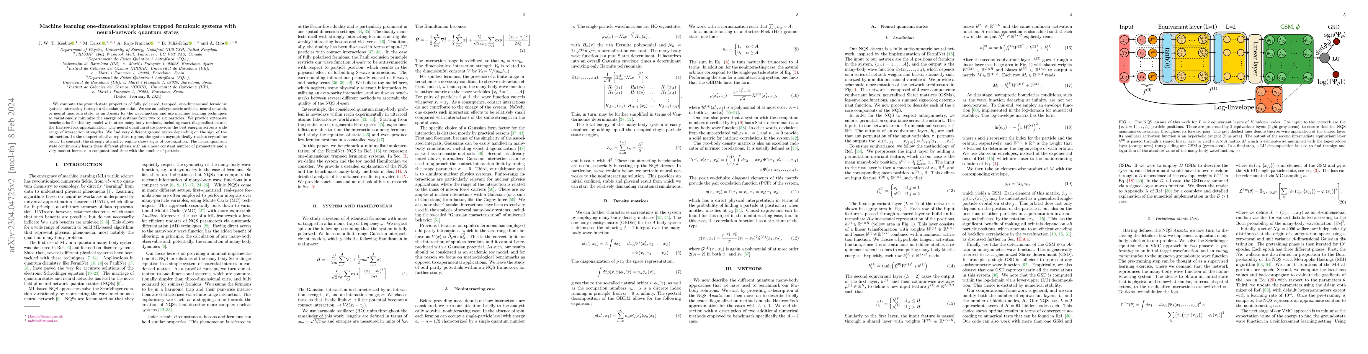 Thumbnail for Machine learning one-dimensional spinless trapped fermionic systems with
  neural-network quantum states