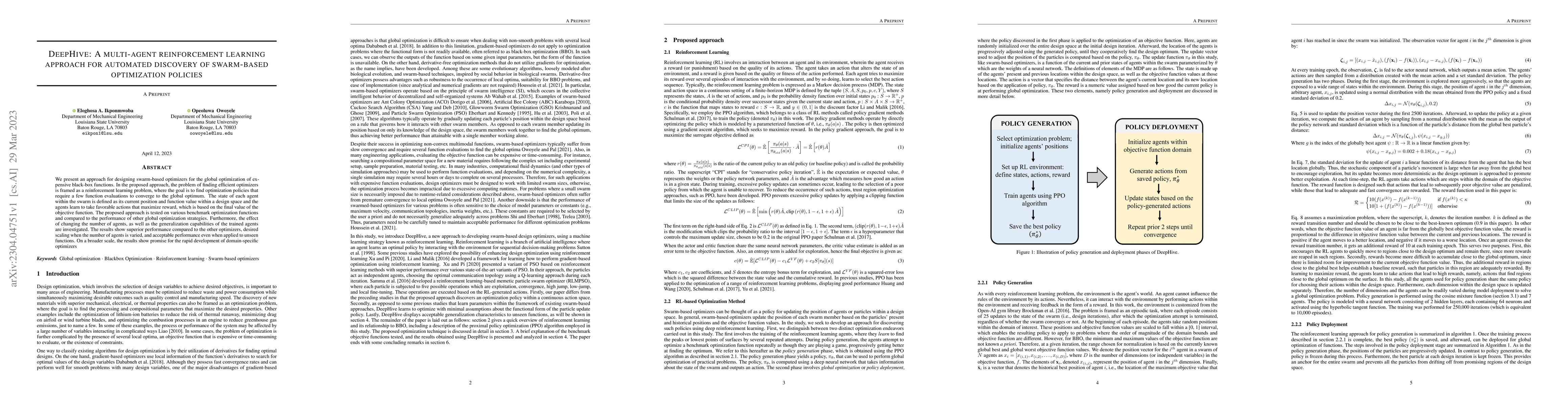 Thumbnail for DeepHive: A multi-agent reinforcement learning approach for automated
  discovery of swarm-based optimization policies