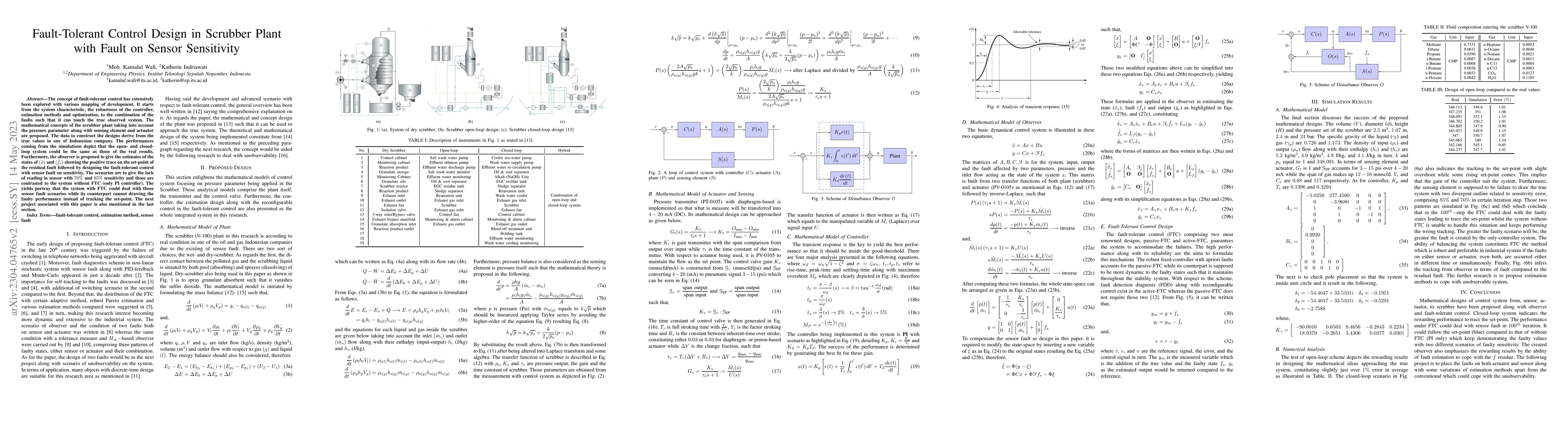 Thumbnail for Fault-Tolerant Control Design in Scrubber Plant with Fault on Sensor
  Sensitivity