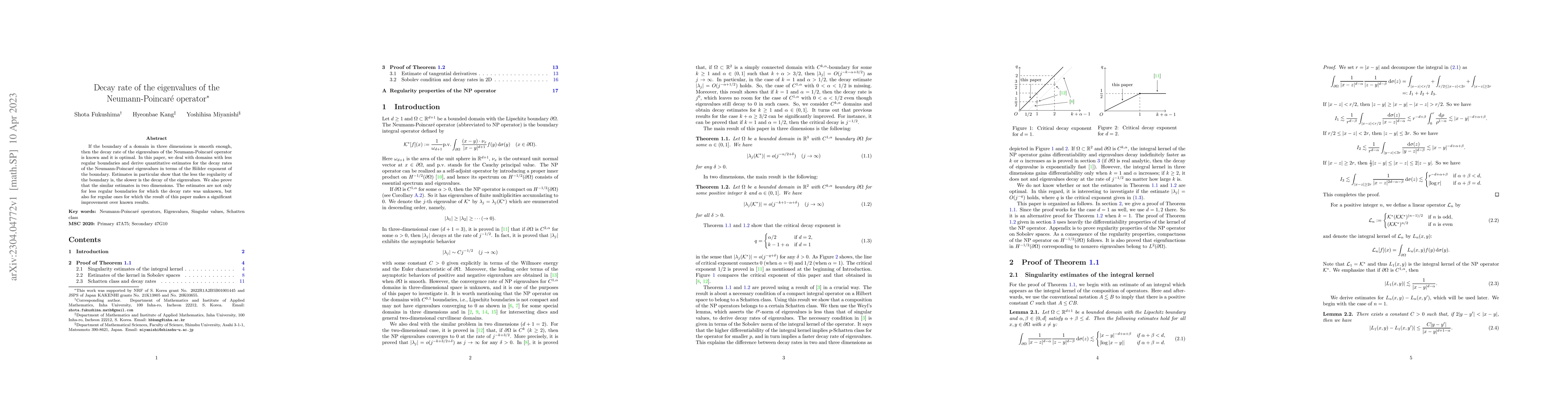 Thumbnail for Decay rate of the eigenvalues of the Neumann-Poincar\'e operator
