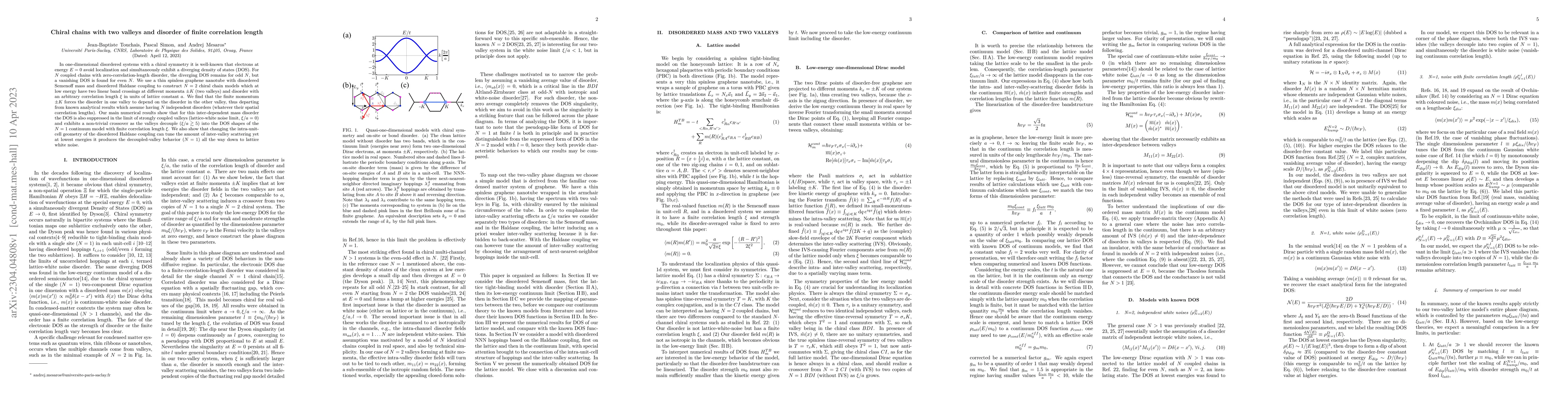 Thumbnail for Chiral chains with two valleys and disorder of finite correlation length