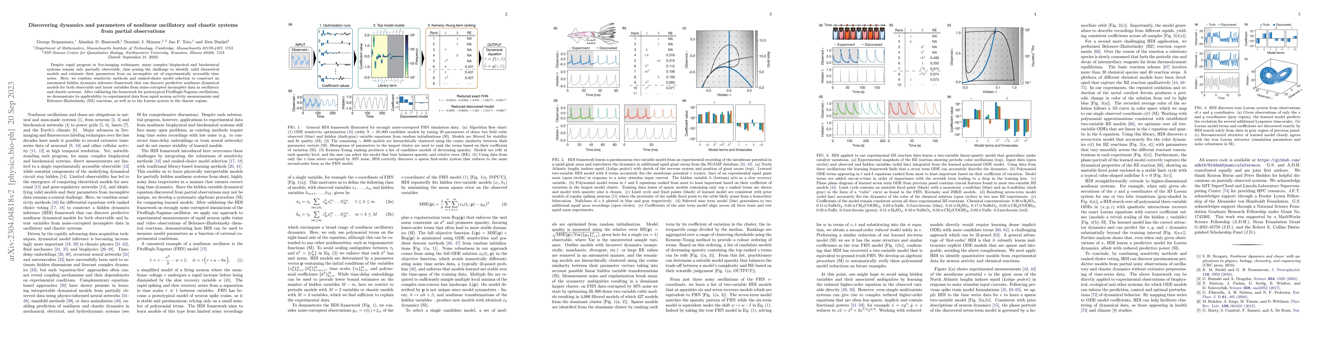 Thumbnail for Discovering dynamics and parameters of nonlinear oscillatory and chaotic
  systems from partial observations