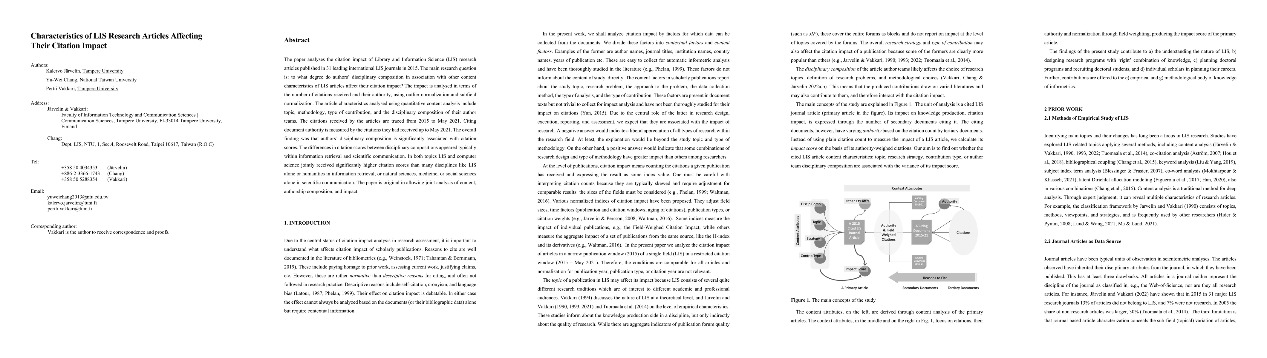 Thumbnail for Characteristics of LIS Research Articles Affecting Their Citation Impact
