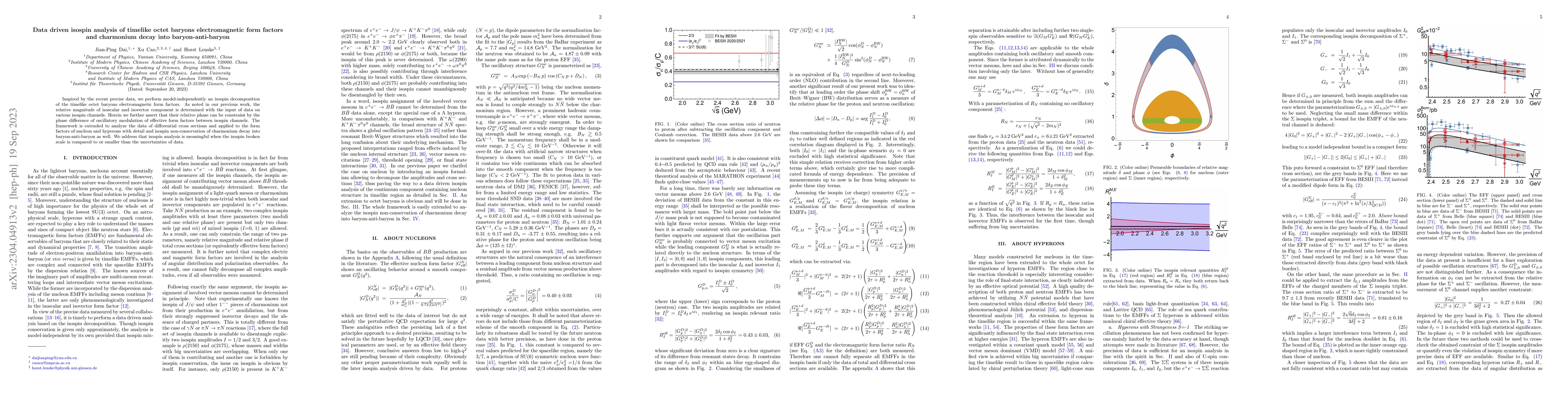 Thumbnail for Data driven isospin analysis of timelike octet baryons electromagnetic
  form factors and charmonium decay into baryon-anti-baryon