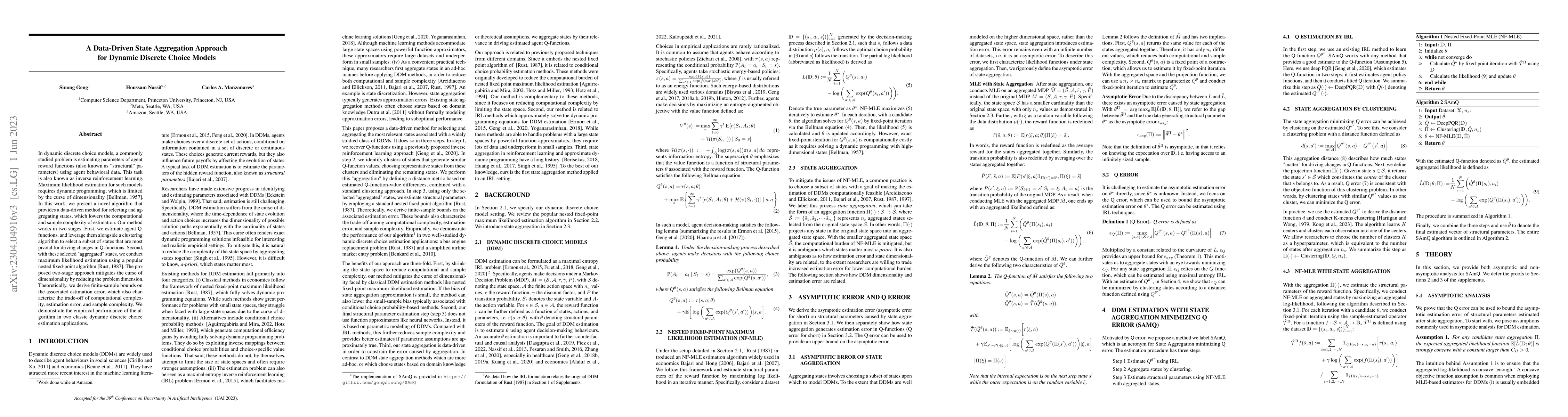 Thumbnail for A Data-Driven State Aggregation Approach for Dynamic Discrete Choice
  Models