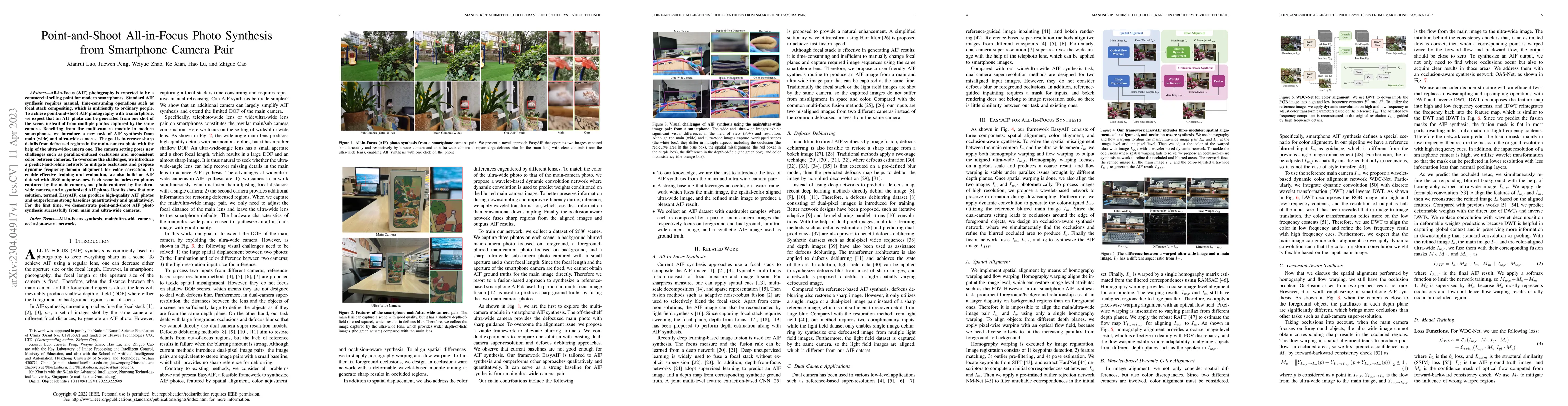 Thumbnail for Point-and-Shoot All-in-Focus Photo Synthesis from Smartphone Camera Pair