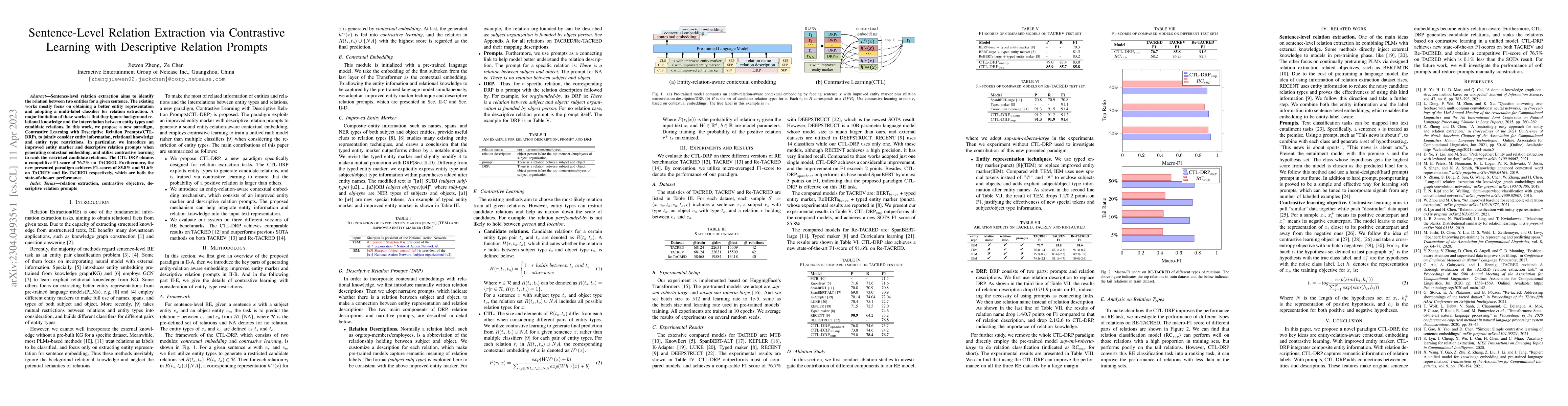 Thumbnail for Sentence-Level Relation Extraction via Contrastive Learning with
  Descriptive Relation Prompts