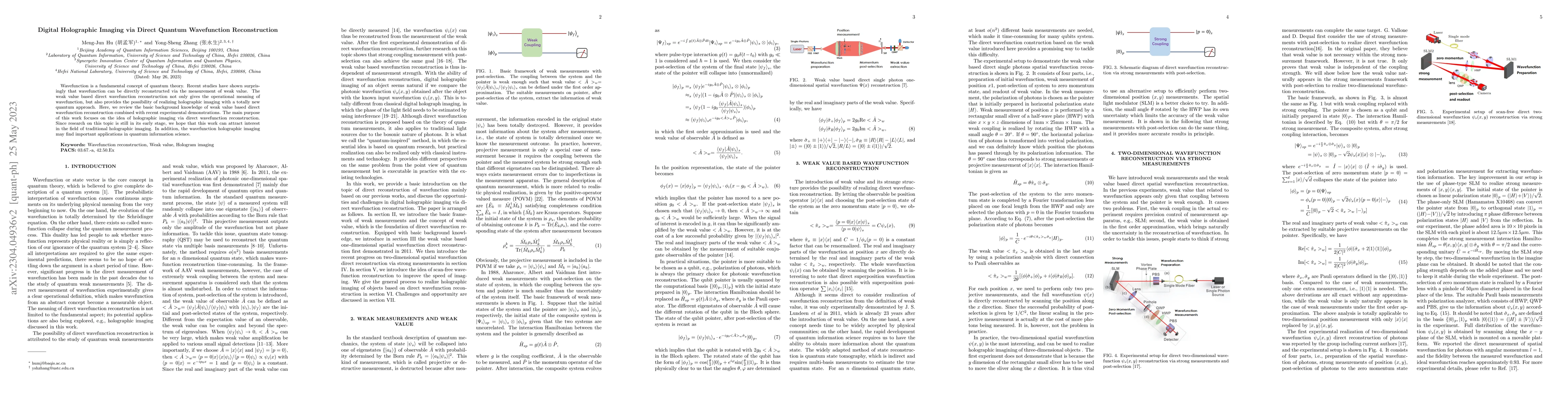 Thumbnail for Digital Holographic Imaging via Direct Quantum Wavefunction
  Reconstruction