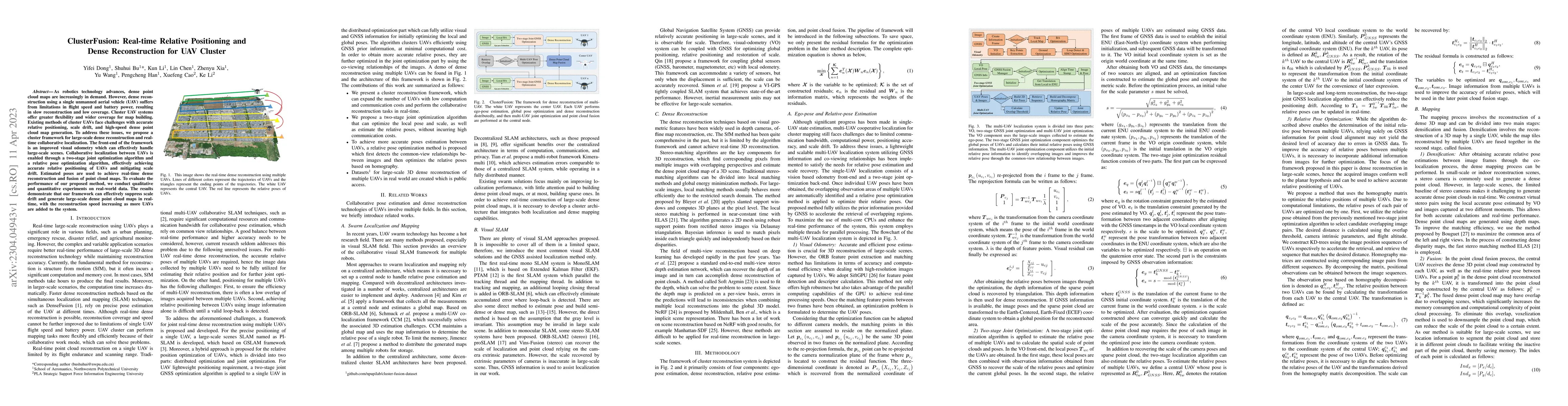 Thumbnail for ClusterFusion: Real-time Relative Positioning and Dense Reconstruction
  for UAV Cluster
