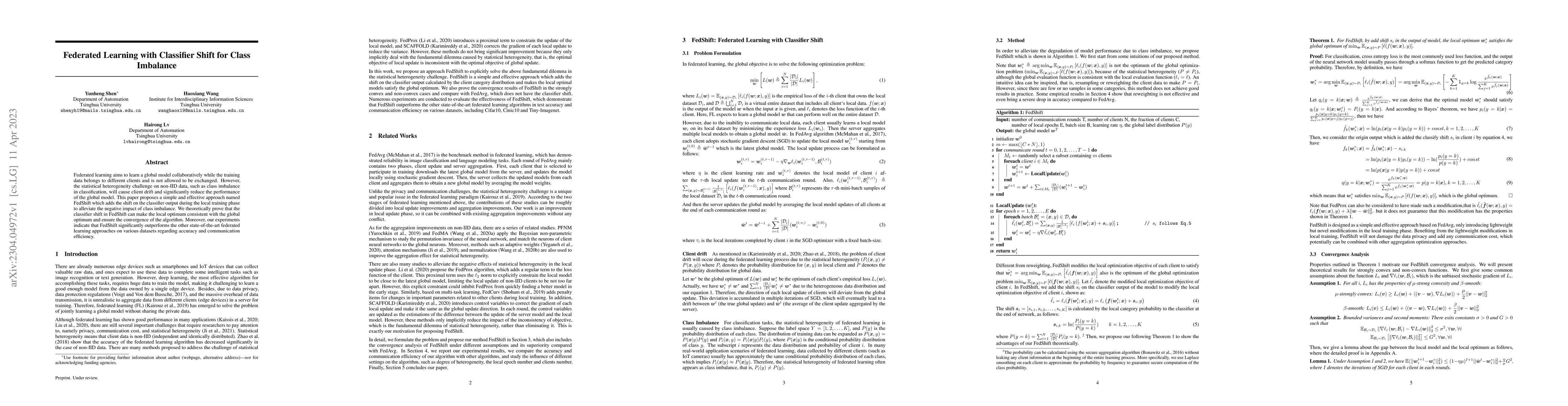 Thumbnail for Federated Learning with Classifier Shift for Class Imbalance