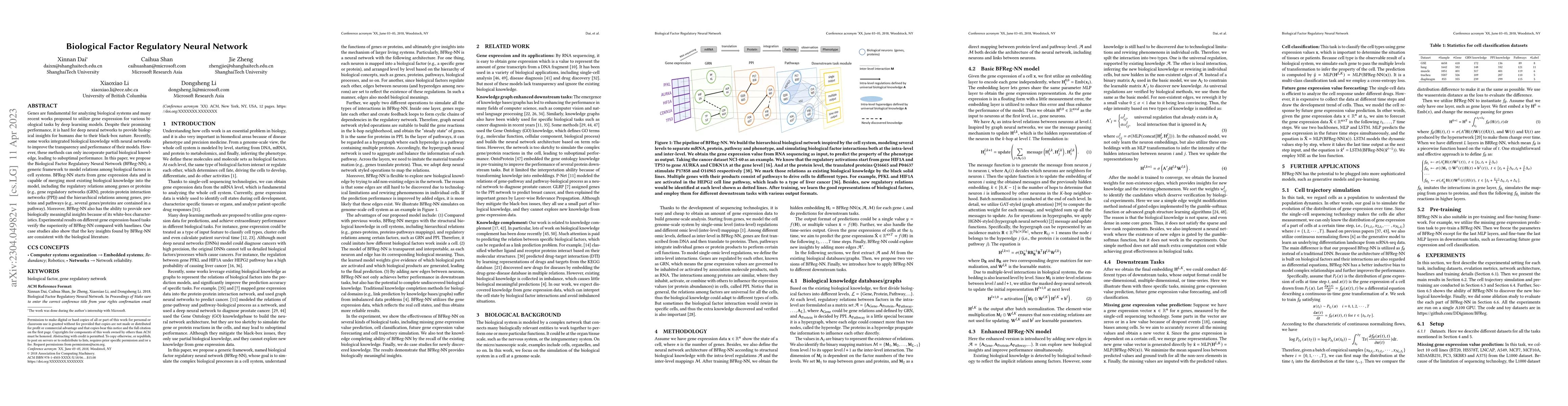 Thumbnail for Biological Factor Regulatory Neural Network