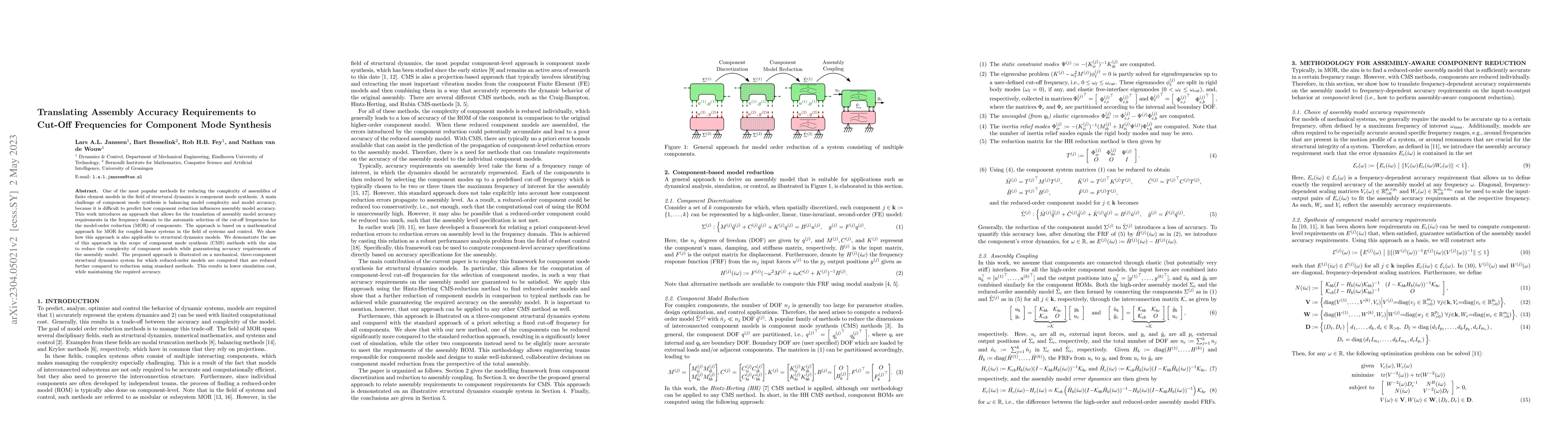 Thumbnail for Translating Assembly Accuracy Requirements to Cut-Off Frequencies for
  Component Mode Synthesis