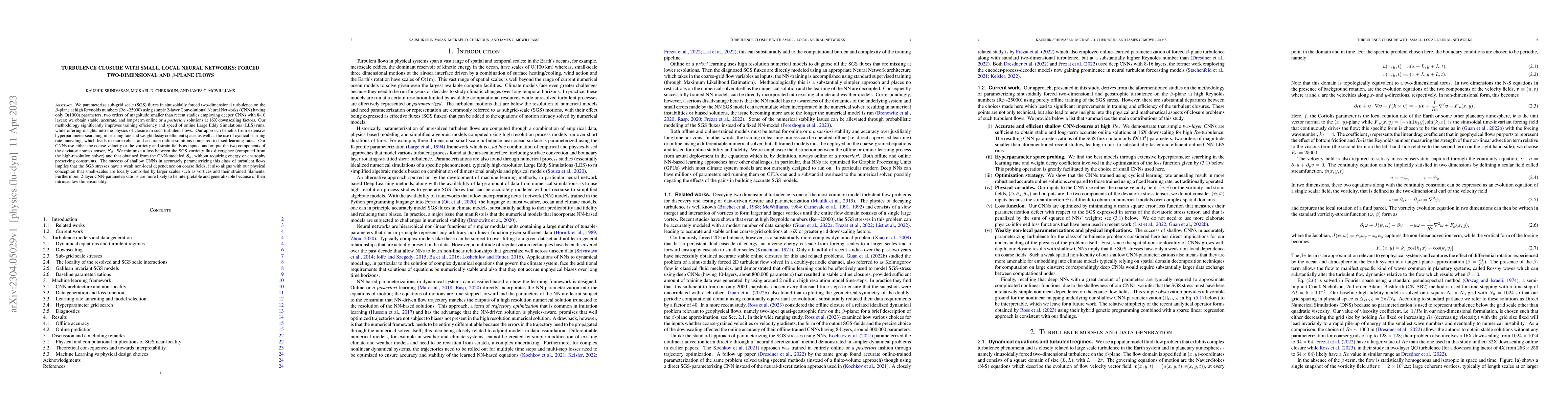 Thumbnail for Turbulence closure with small, local neural networks: Forced
  two-dimensional and $\beta$-plane flows