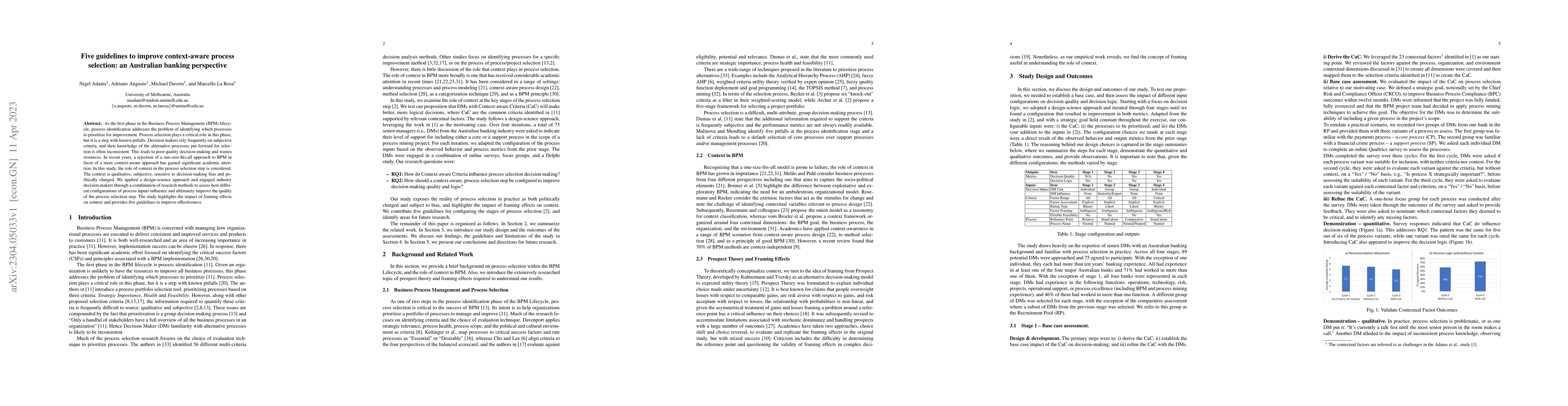 Thumbnail for Five guidelines to improve context-aware process selection: an
  Australian banking perspective