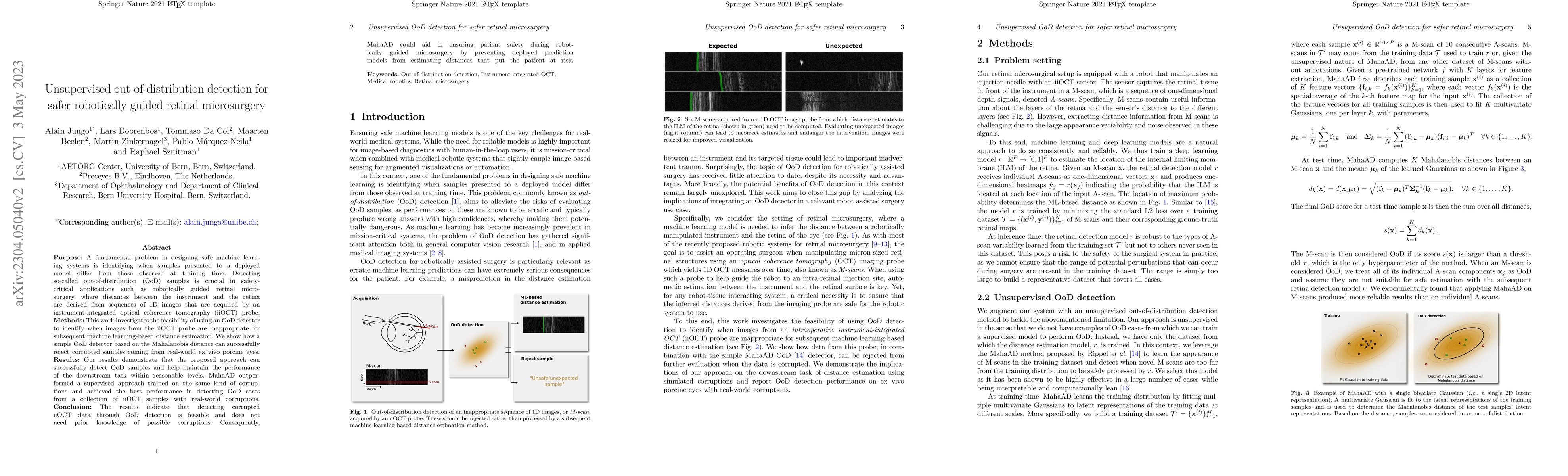 Thumbnail for Unsupervised out-of-distribution detection for safer robotically guided
  retinal microsurgery