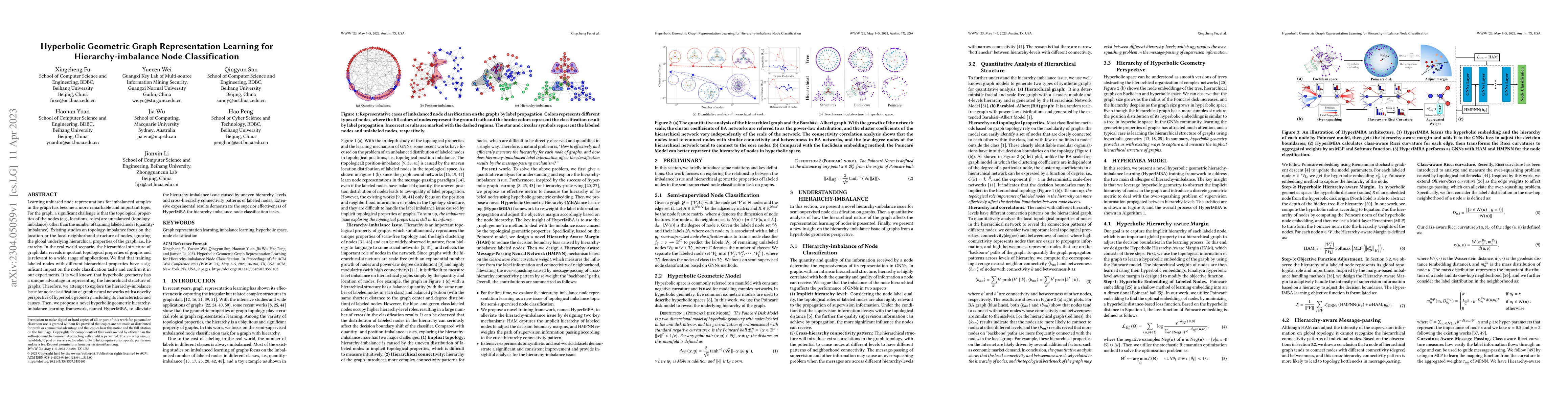 Thumbnail for Hyperbolic Geometric Graph Representation Learning for
  Hierarchy-imbalance Node Classification