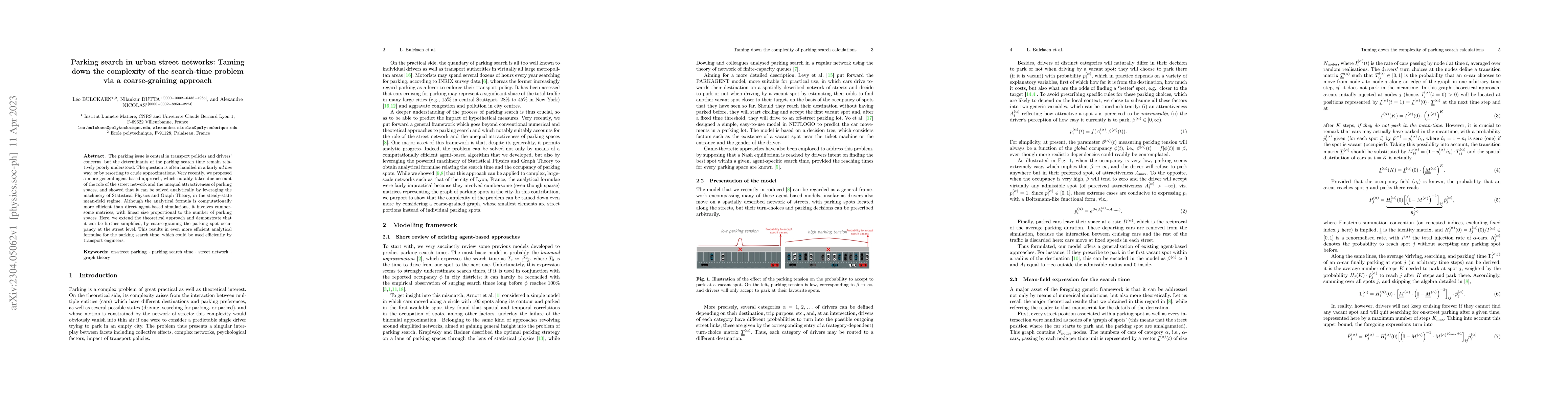 Thumbnail for Parking search in urban street networks: Taming down the complexity of
  the search-time problem via a coarse-graining approach