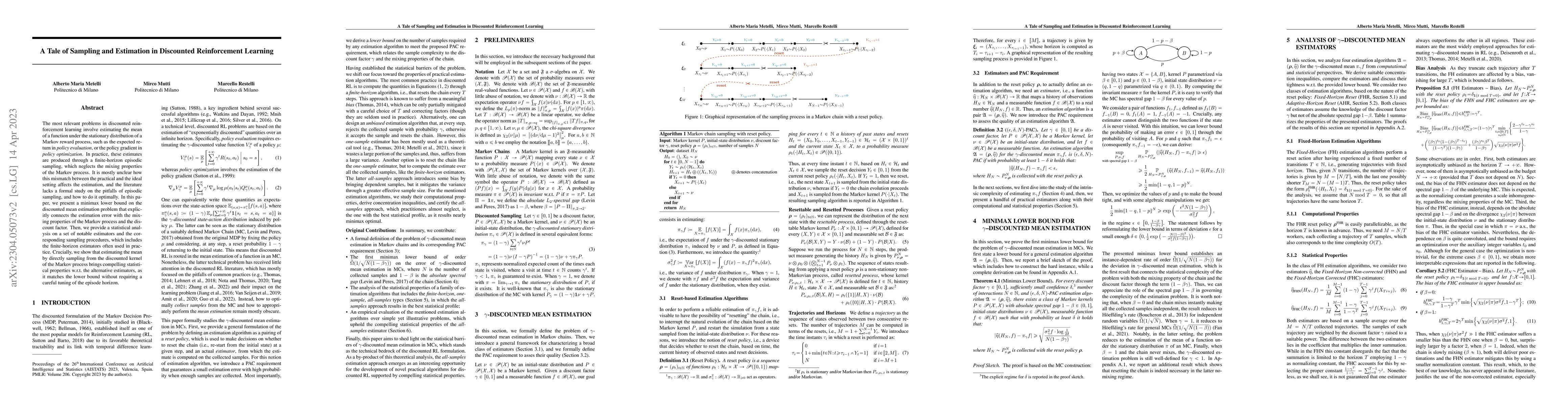 Thumbnail for A Tale of Sampling and Estimation in Discounted Reinforcement Learning