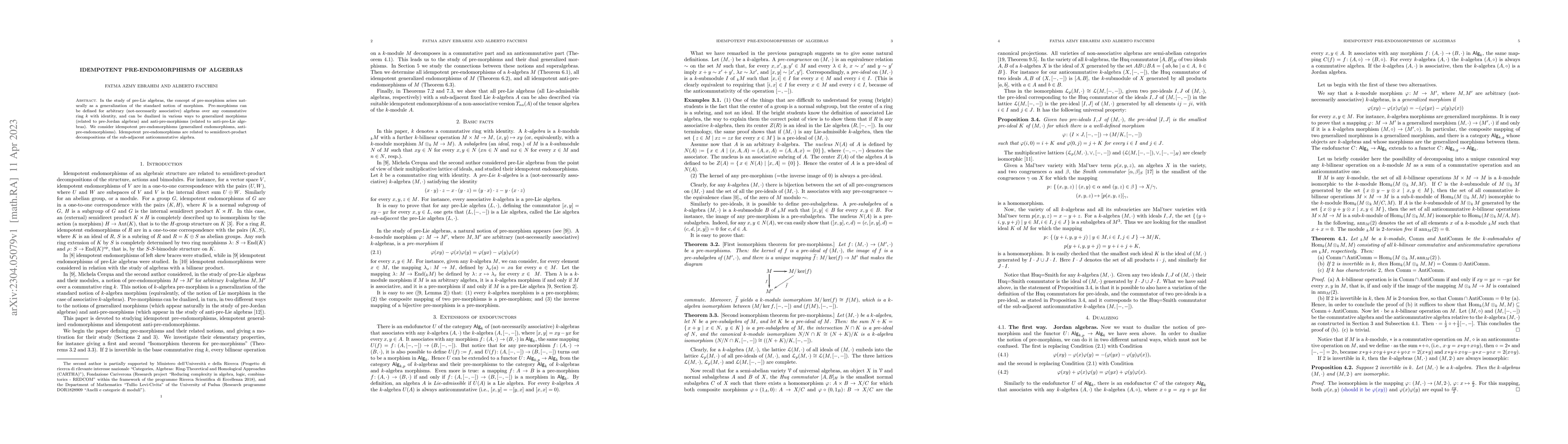 Thumbnail for Idempotent Pre-Endomorphisms of Algebras