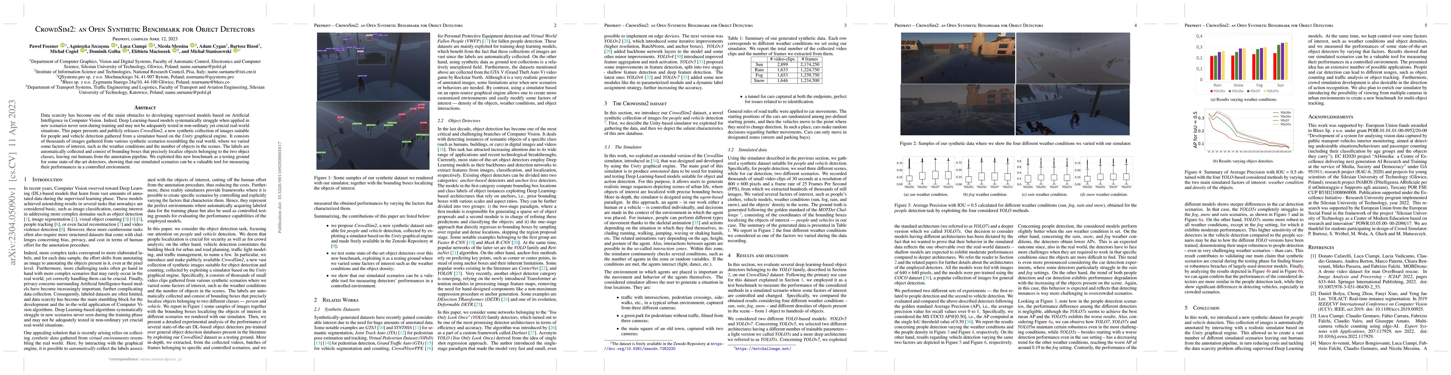 Thumbnail for CrowdSim2: an Open Synthetic Benchmark for Object Detectors