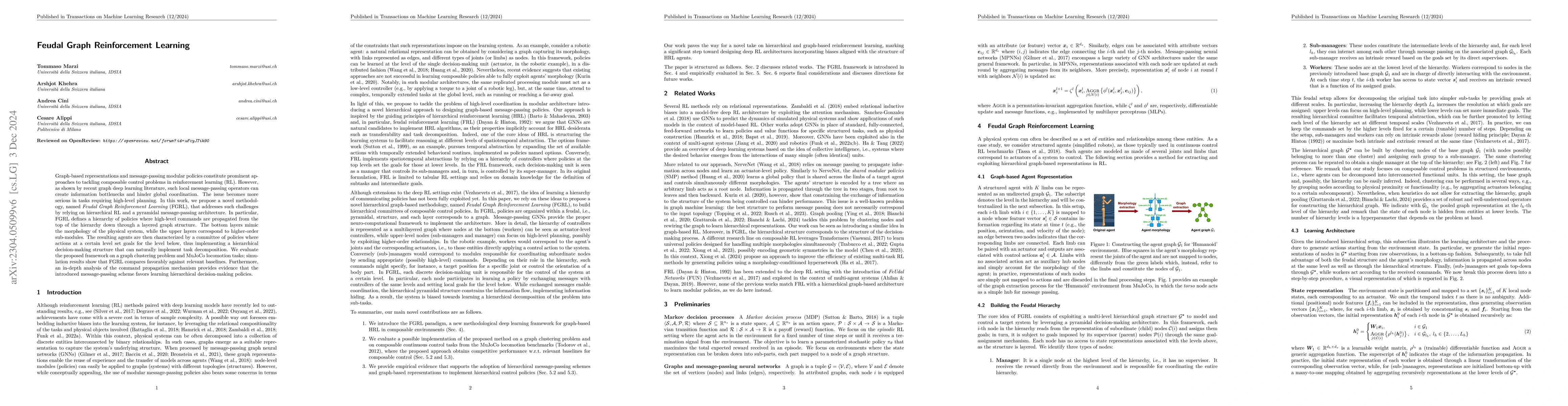 Thumbnail for Feudal Graph Reinforcement Learning