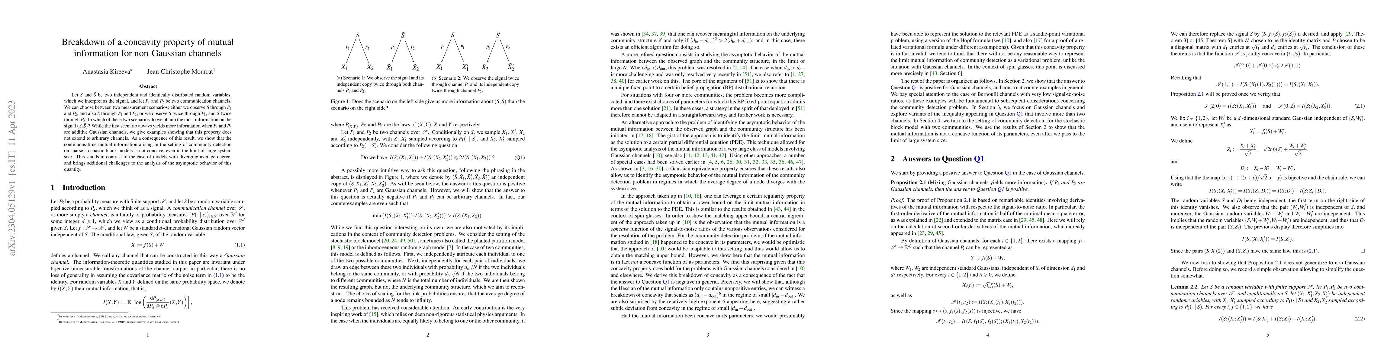 Thumbnail for Breakdown of a concavity property of mutual information for non-Gaussian
  channels