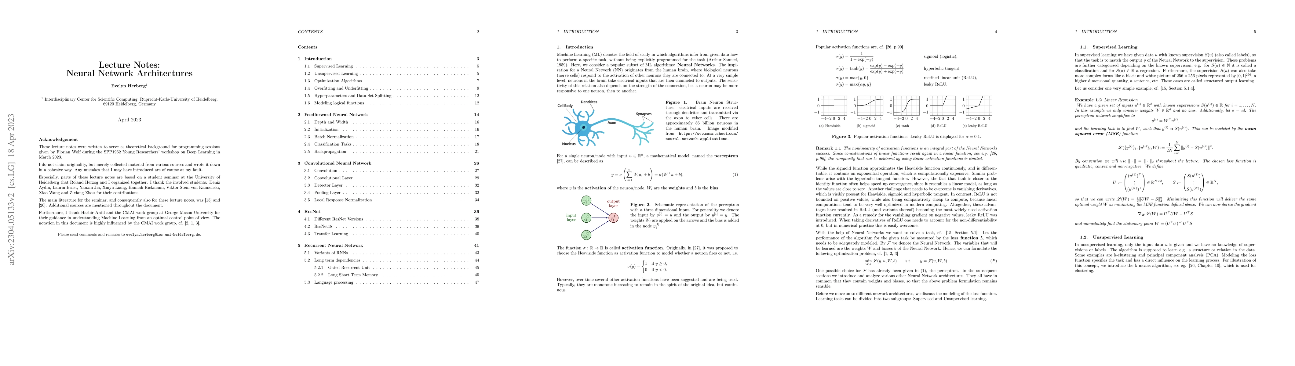Thumbnail for Lecture Notes: Neural Network Architectures
