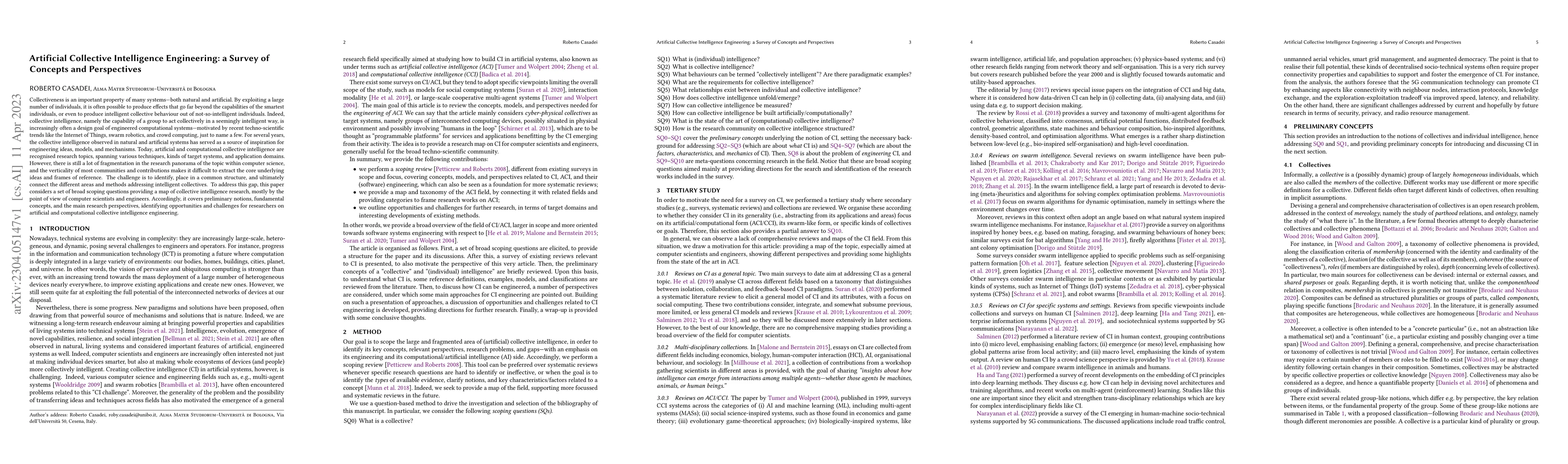 Thumbnail for Artificial Collective Intelligence Engineering: a Survey of Concepts and
  Perspectives