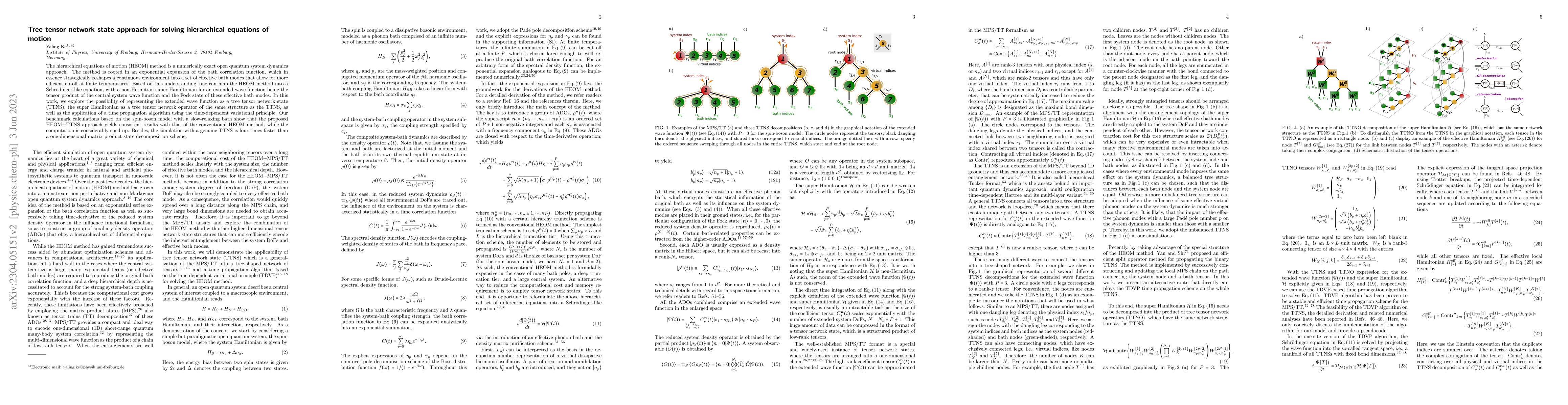 Thumbnail for Tree tensor network state approach for solving hierarchical equations of
  motion