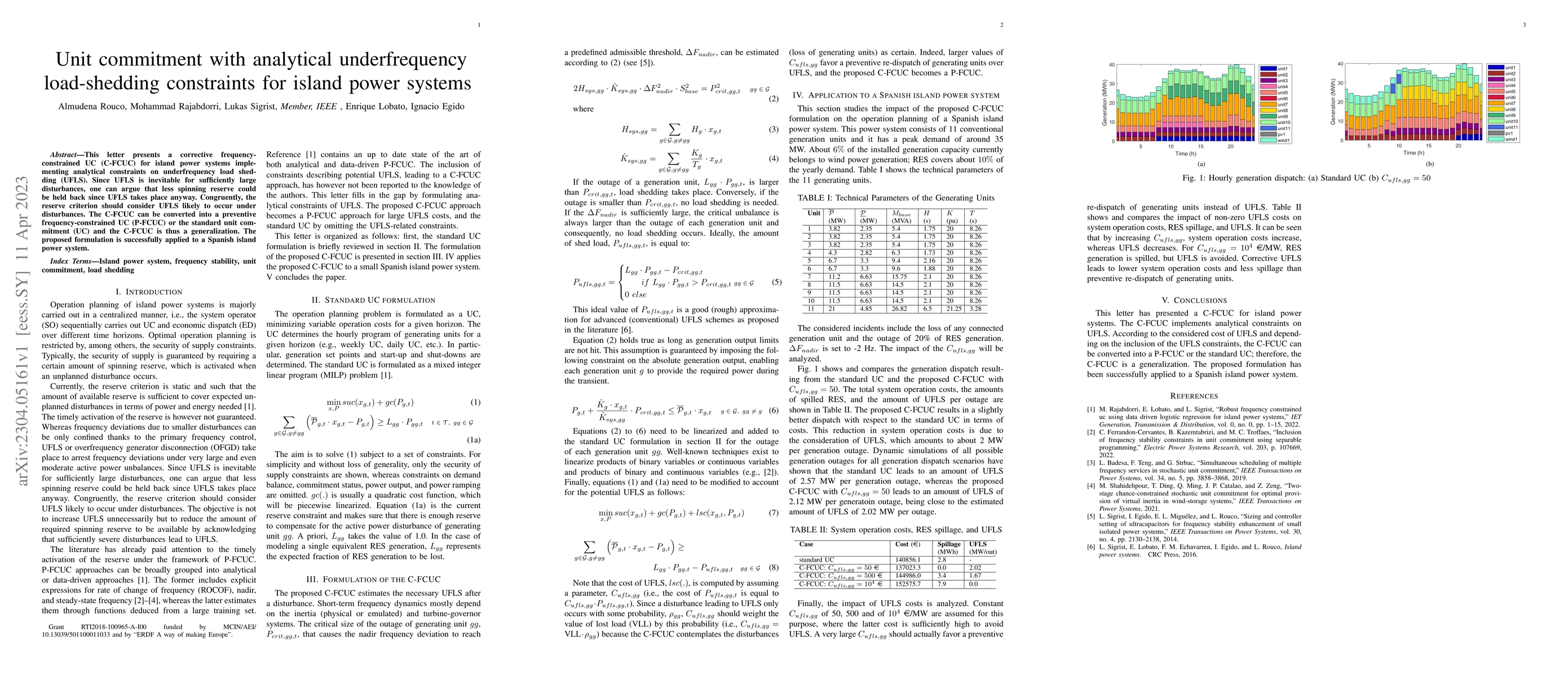 Thumbnail for Unit commitment with analytical underfrequency load-shedding constraints
  for island power systems
