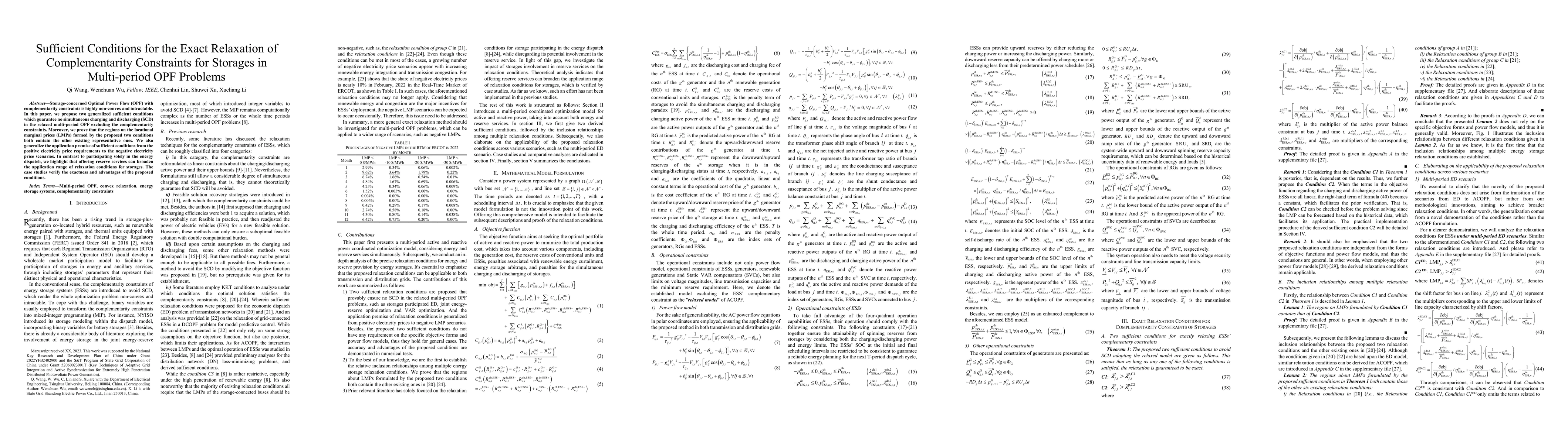 Thumbnail for Sufficient Conditions for the Exact Relaxation of Complementarity
  Constraints for Storages in Multi-period OPF Problems