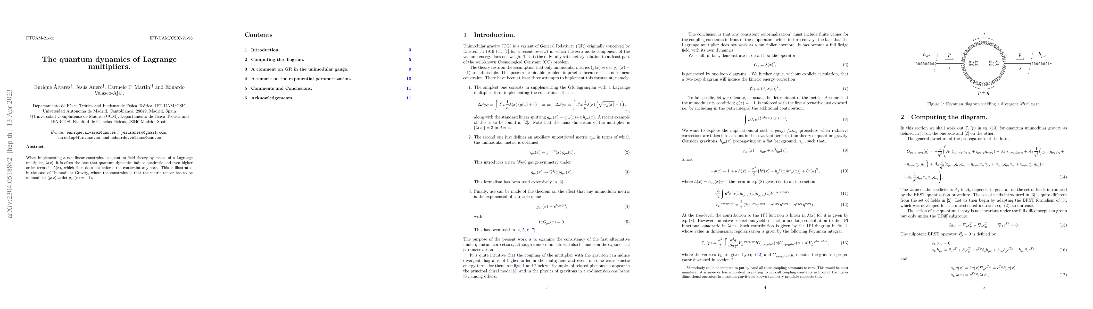 Thumbnail for The quantum dynamics of Lagrange multipliers