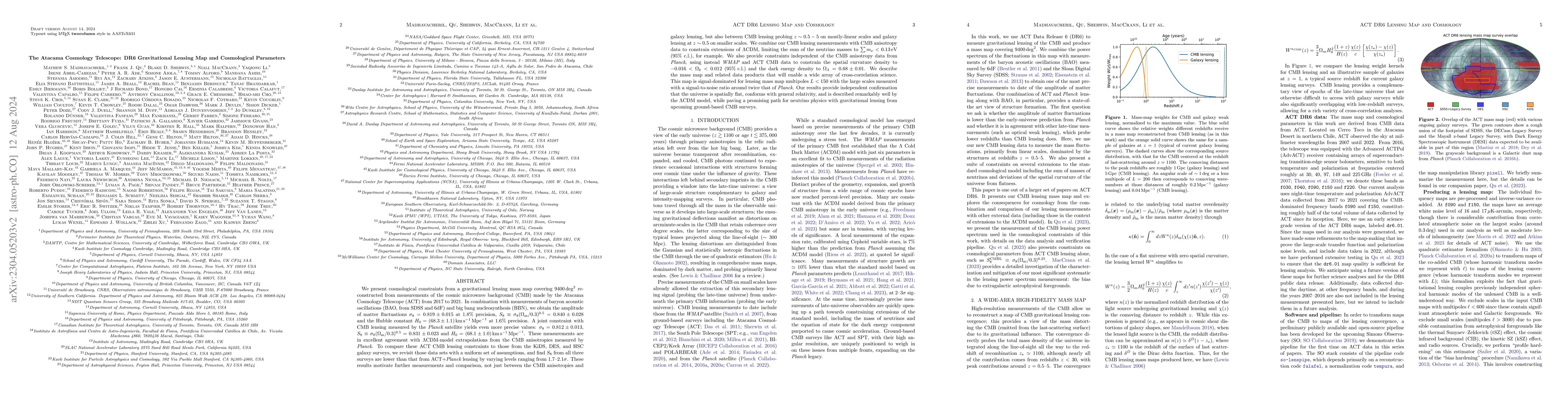 Thumbnail for The Atacama Cosmology Telescope: DR6 Gravitational Lensing Map and
  Cosmological Parameters