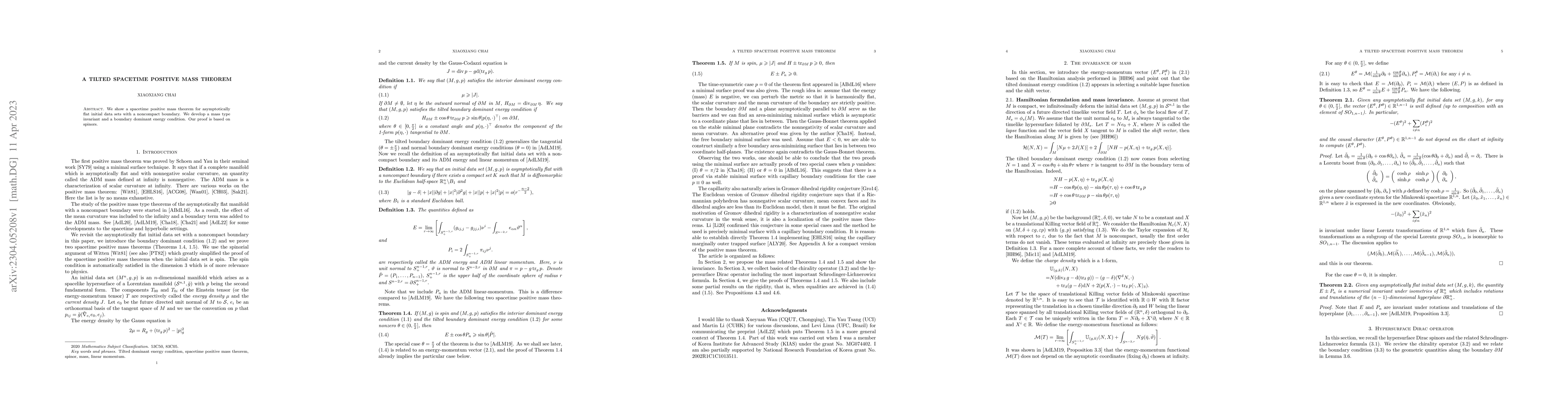 Thumbnail for A tilted spacetime positive mass theorem
