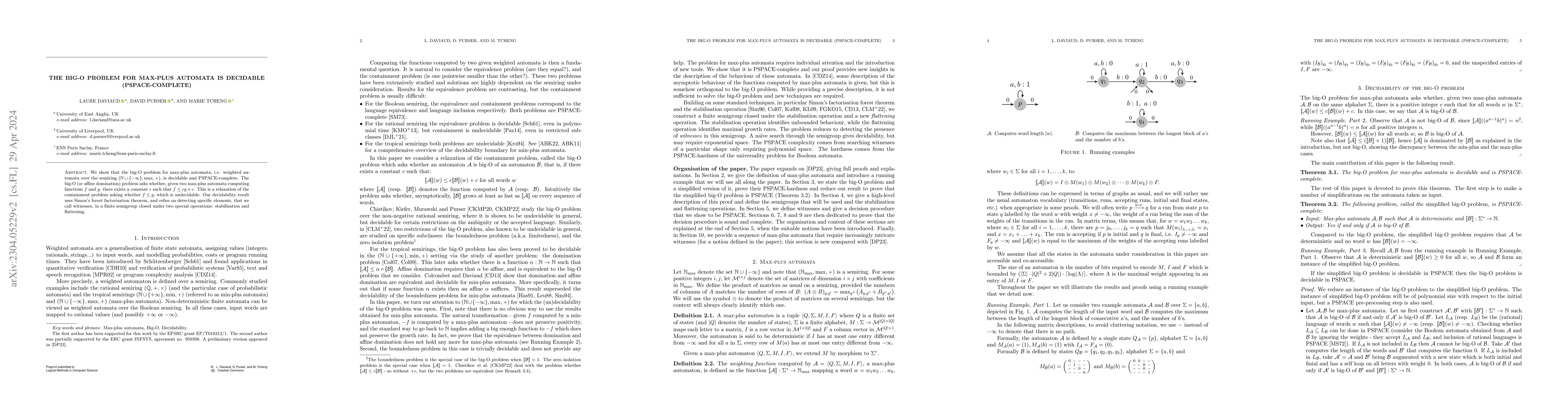 Thumbnail for The Big-O Problem for Max-Plus Automata is Decidable (PSPACE-Complete)