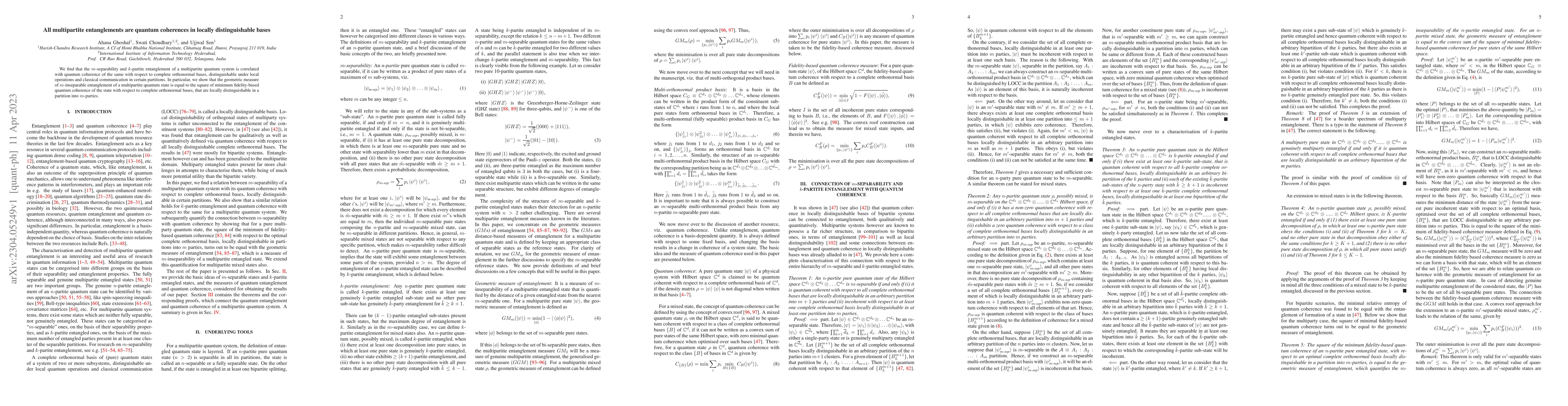 Thumbnail for All multipartite entanglements are quantum coherences in locally
  distinguishable bases