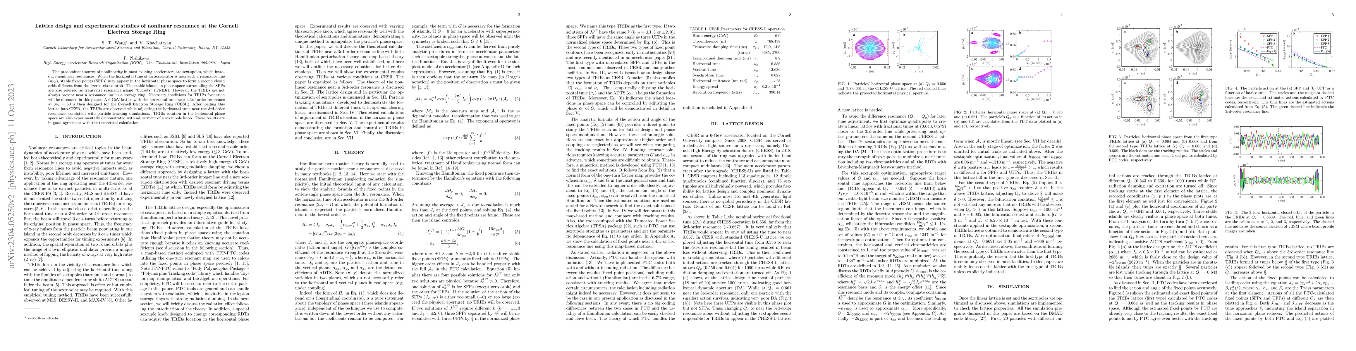 Thumbnail for Lattice design and experimental studies of nonlinear resonance at the
  Cornell Electron Storage Ring