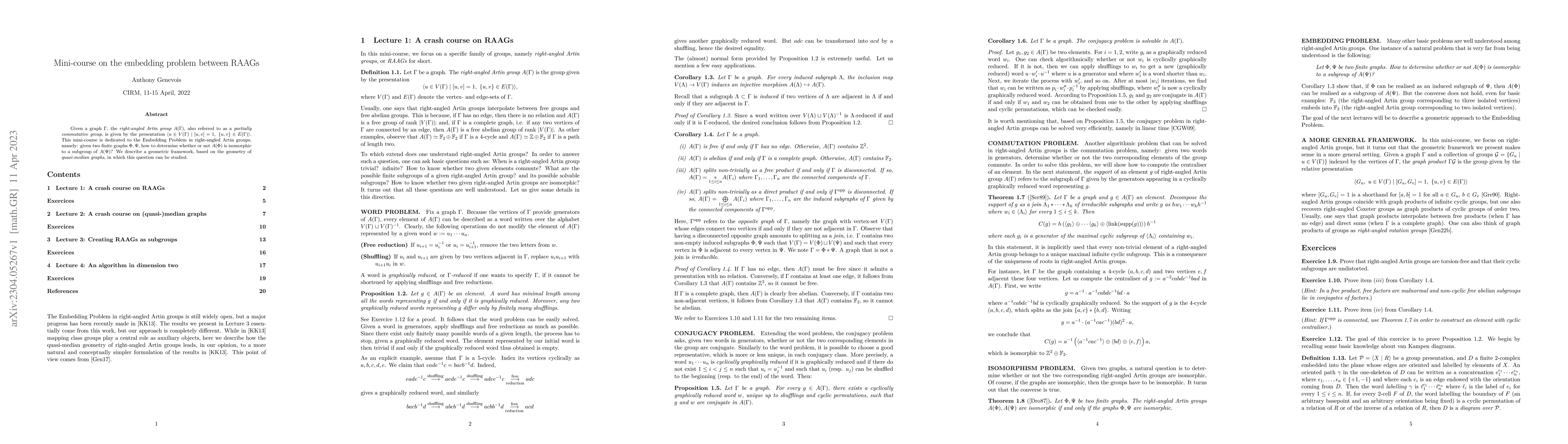 Thumbnail for Embedding problem between right-angled Artin groups