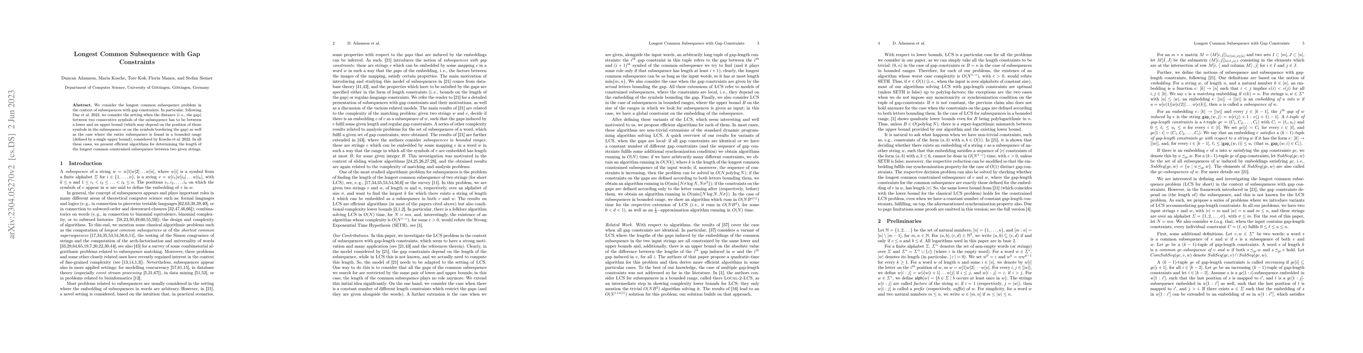 Thumbnail for Longest Common Subsequence with Gap Constraints