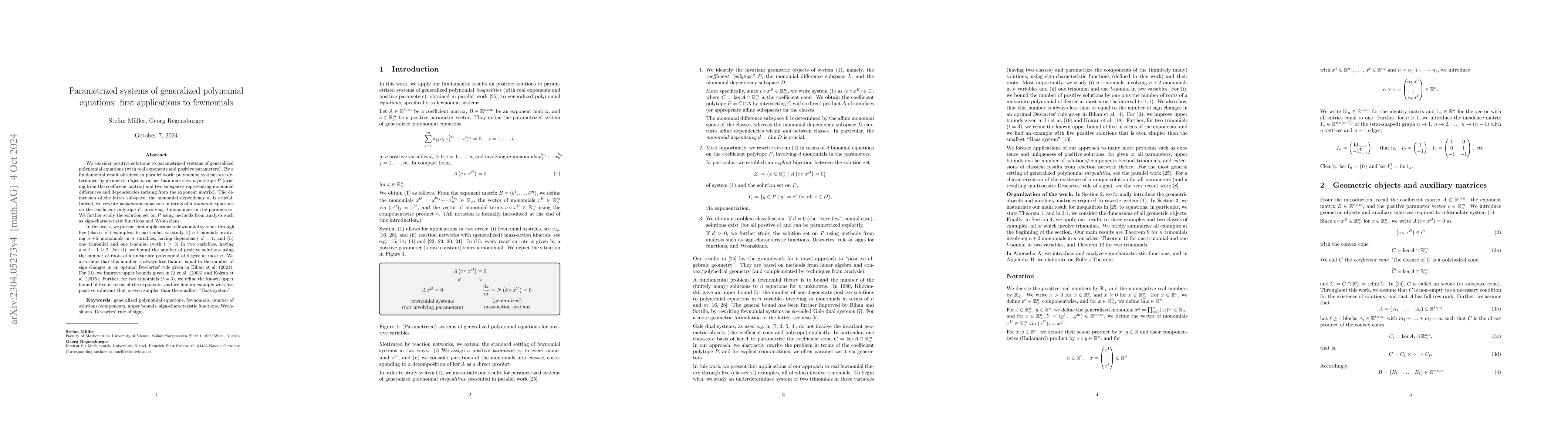 Thumbnail for Parametrized systems of polynomial equations with real exponents:
  applications to fewnomials