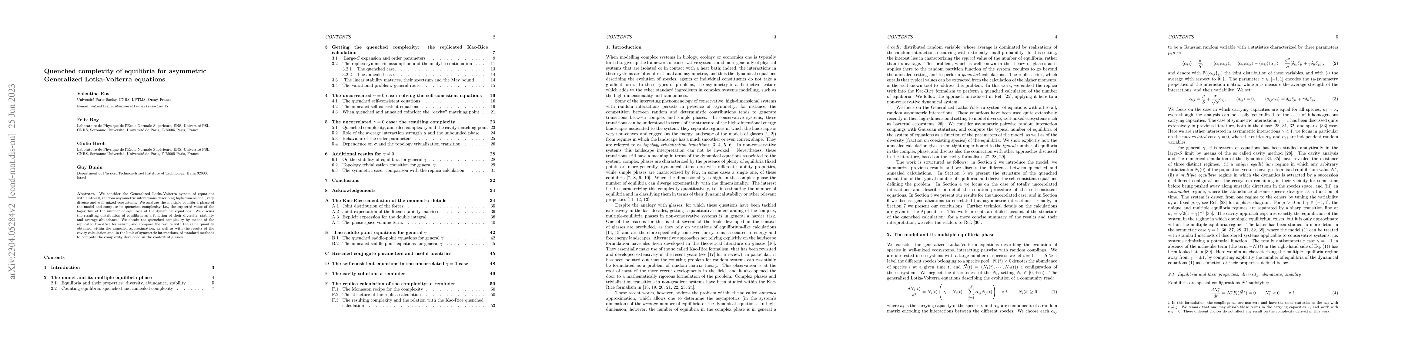 Thumbnail for Quenched complexity of equilibria for asymmetric Generalized
  Lotka-Volterra equations