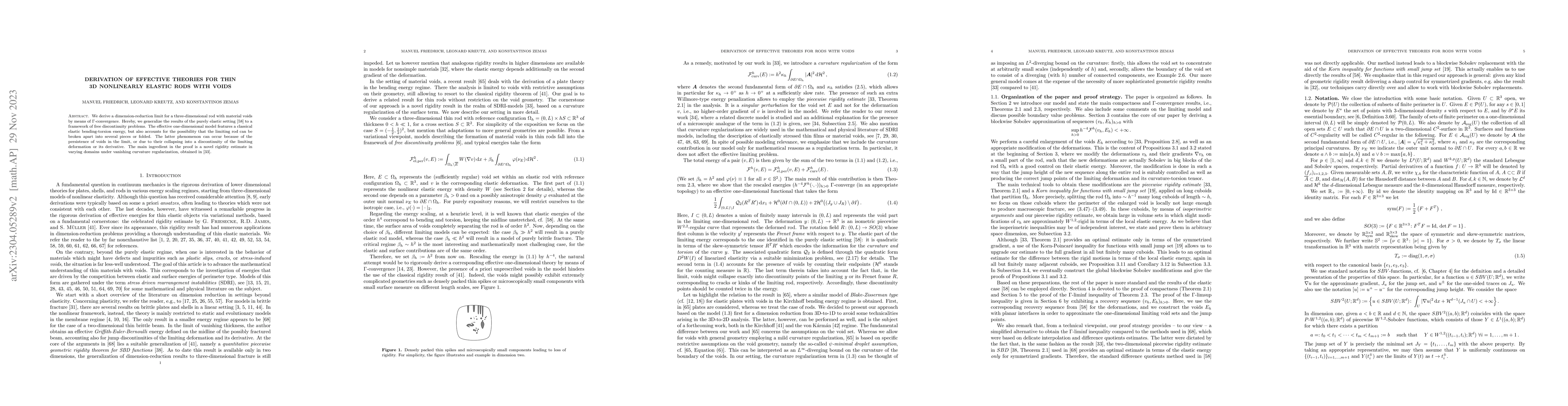 Thumbnail for Derivation of effective theories for thin 3D nonlinearly elastic rods
  with voids