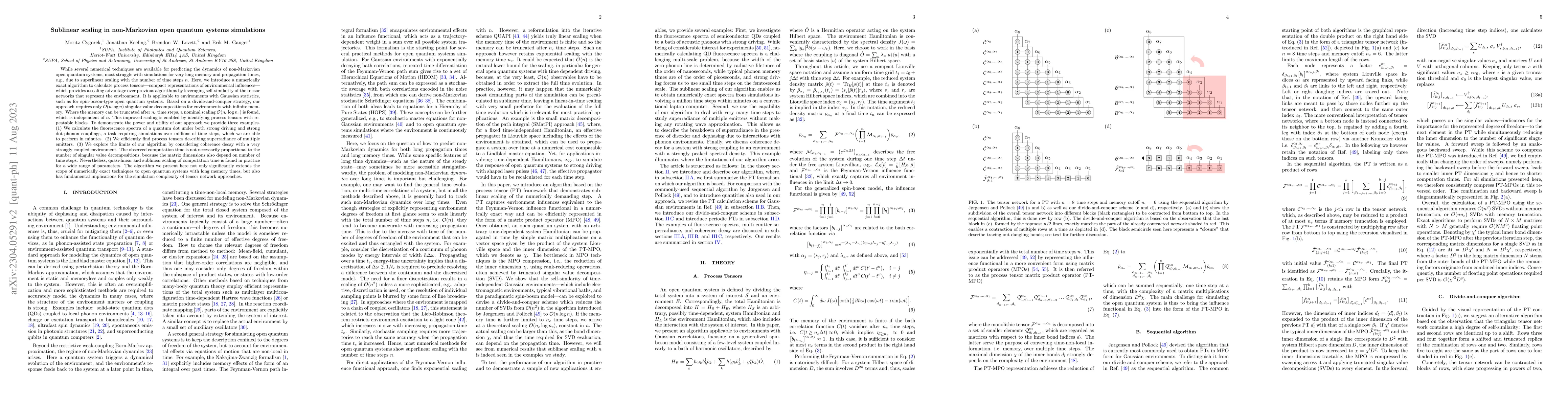 Thumbnail for Sublinear scaling in non-Markovian open quantum systems simulations