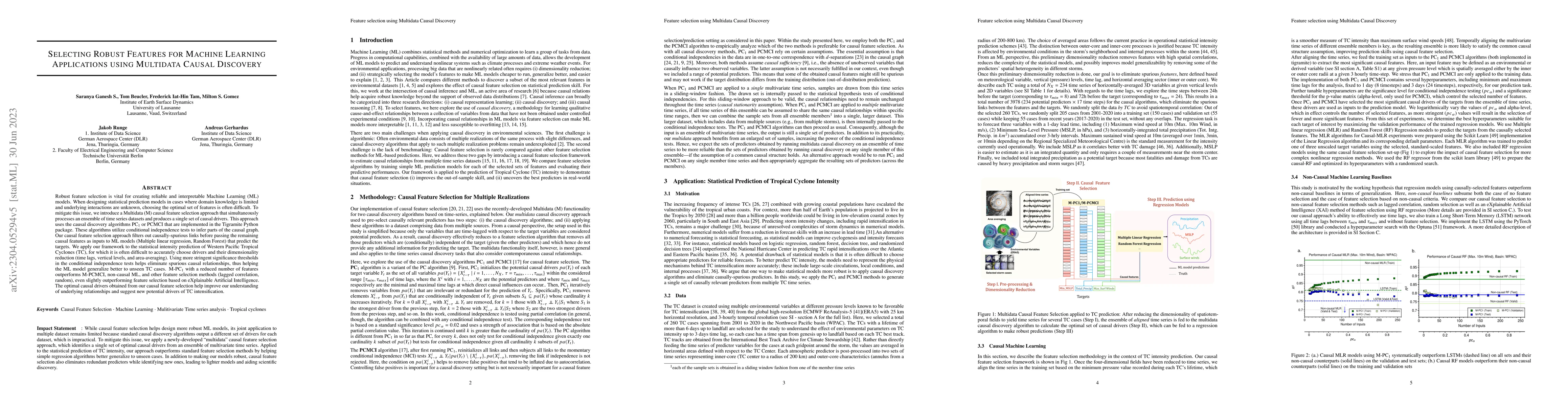 Thumbnail for Selecting Robust Features for Machine Learning Applications using
  Multidata Causal Discovery