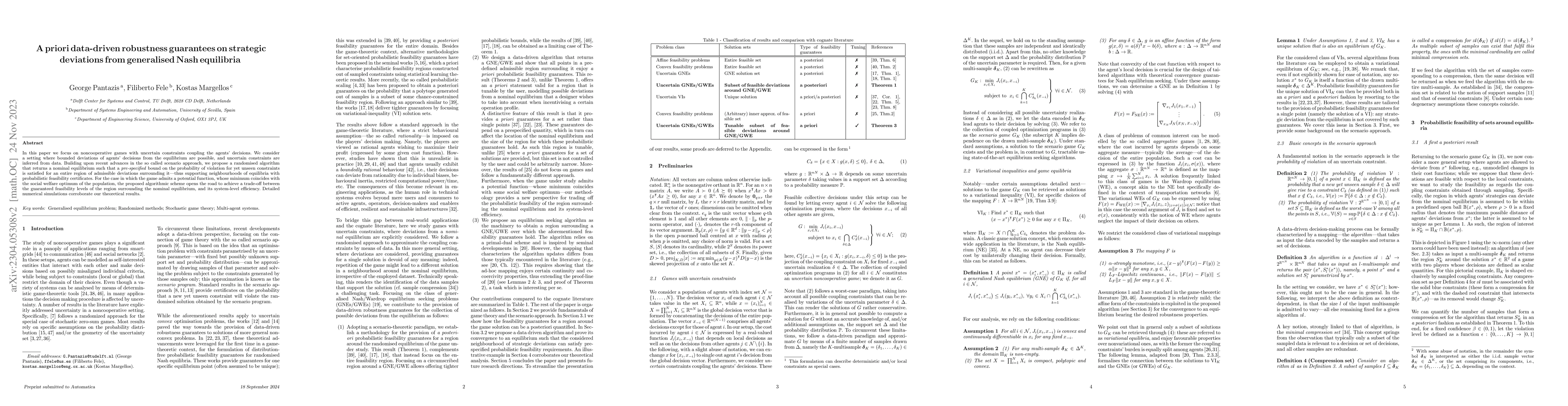 Thumbnail for A priori data-driven robustness guarantees on strategic deviations from
  generalised Nash equilibria